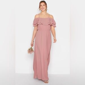 NWT Long Tall Sally Blush Pink Ruffle Maxi Dress